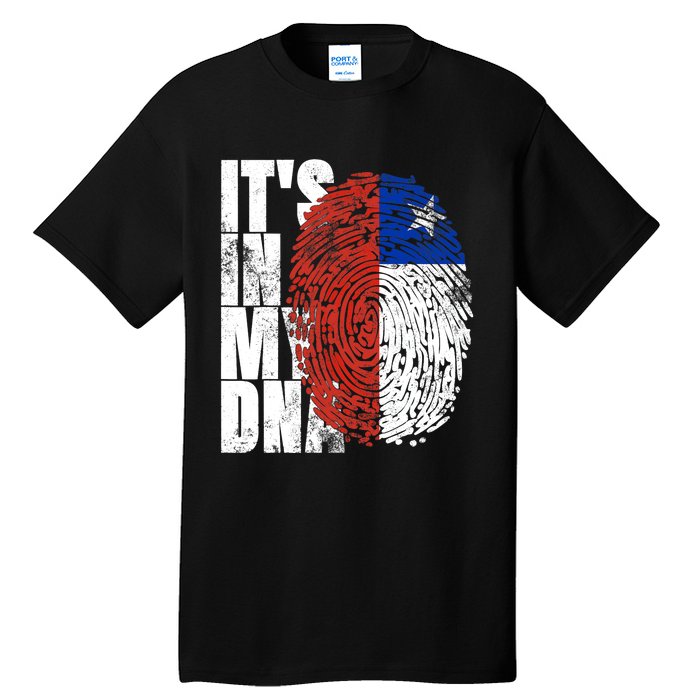 It's In My DNA Chilean Hispanic Gift Chileno Cool Chile Flag Tall T-Shirt