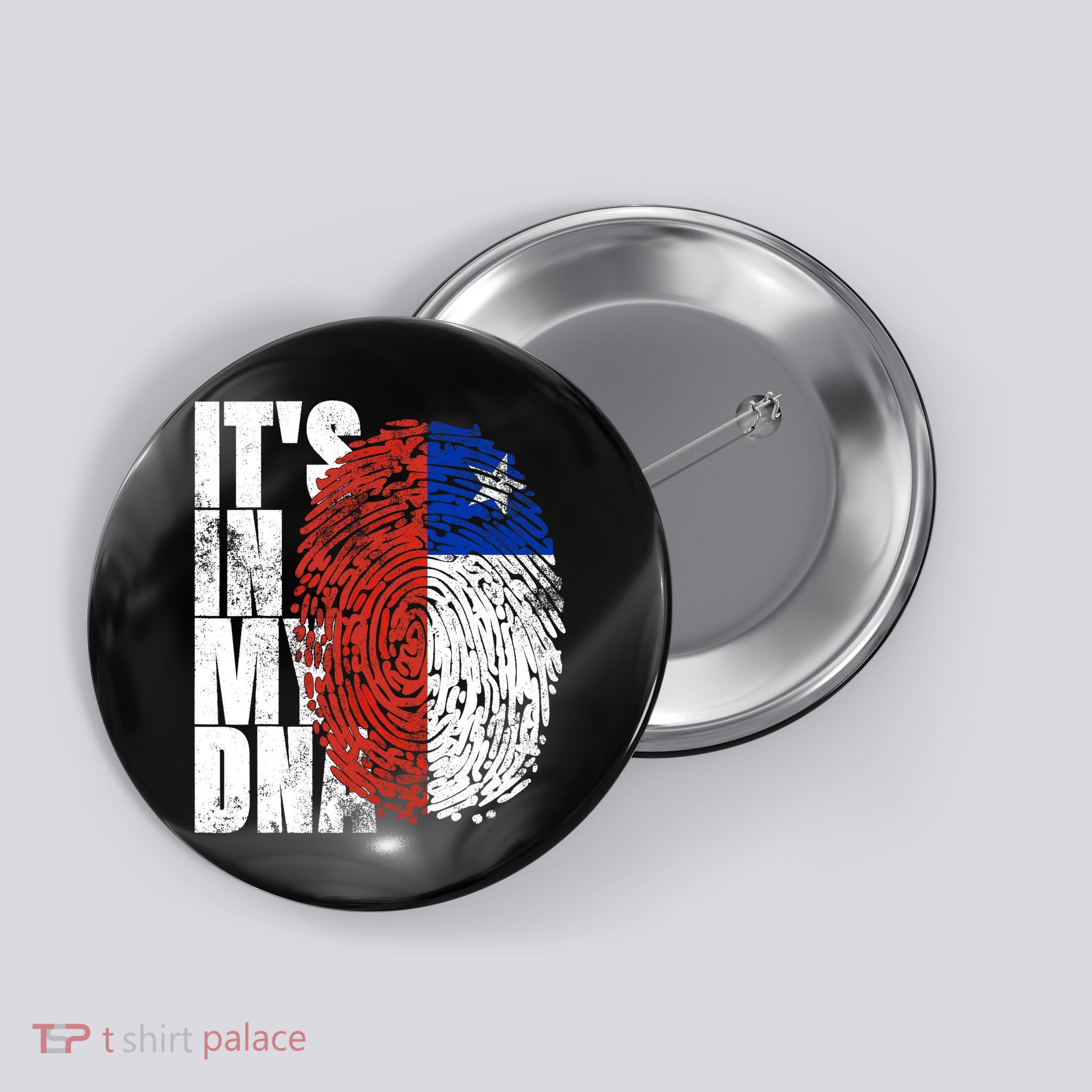 It's In My DNA Chilean Hispanic Gift Chileno Cool Chile Flag Button