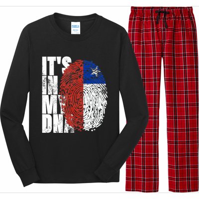 It's In My DNA Chilean Hispanic Gift Chileno Cool Chile Flag Long Sleeve Pajama Set