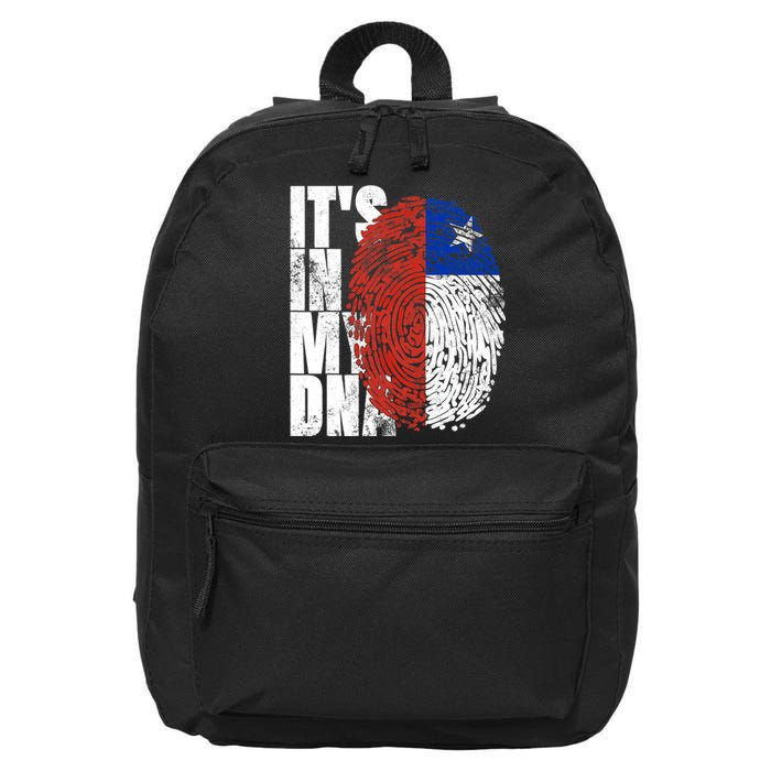 It's In My DNA Chilean Hispanic Gift Chileno Cool Chile Flag 16 in Basic Backpack