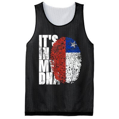 It's In My DNA Chilean Hispanic Gift Chileno Cool Chile Flag Mesh Reversible Basketball Jersey Tank