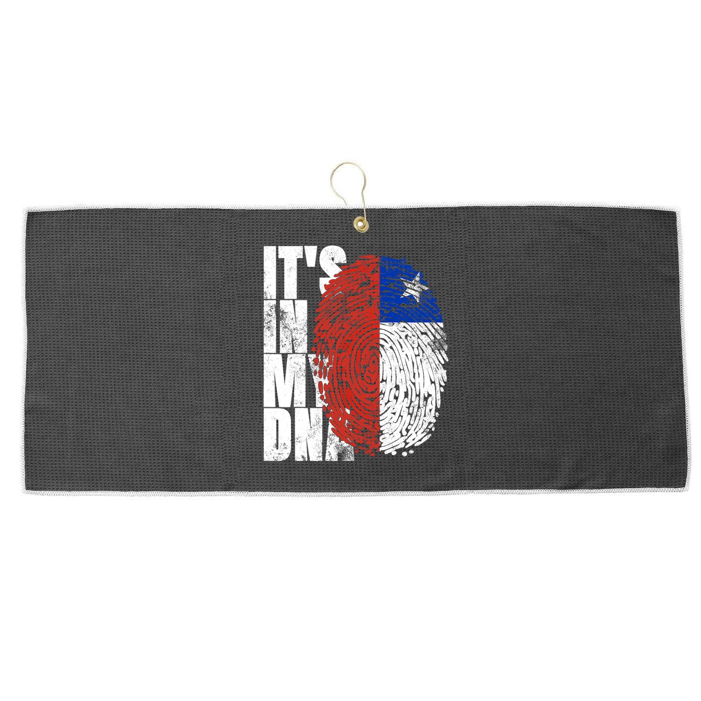 It's In My DNA Chilean Hispanic Gift Chileno Cool Chile Flag Large Microfiber Waffle Golf Towel