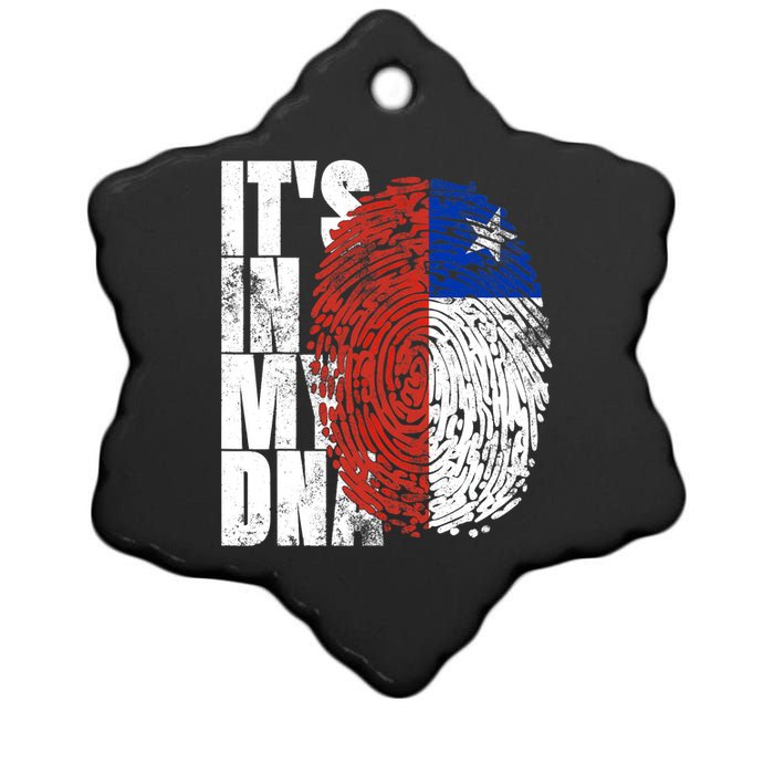 It's In My DNA Chilean Hispanic Gift Chileno Cool Chile Flag Ceramic Star Ornament