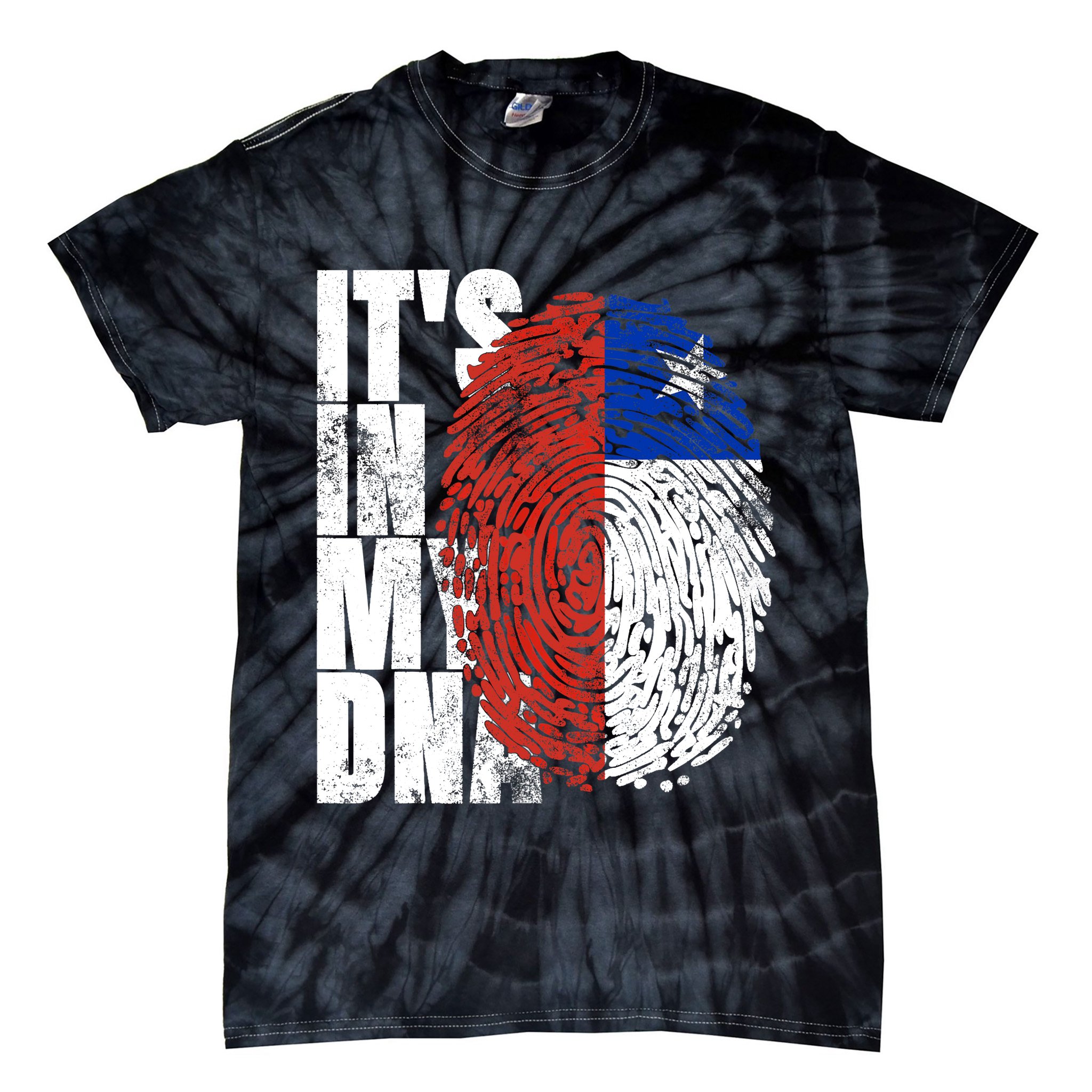 It's In My DNA Chilean Hispanic Gift Chileno Cool Chile Flag Tie-Dye T-Shirt