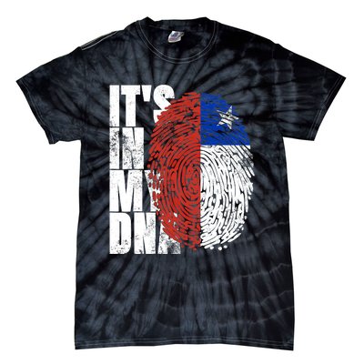 It's In My DNA Chilean Hispanic Gift Chileno Cool Chile Flag Tie-Dye T-Shirt