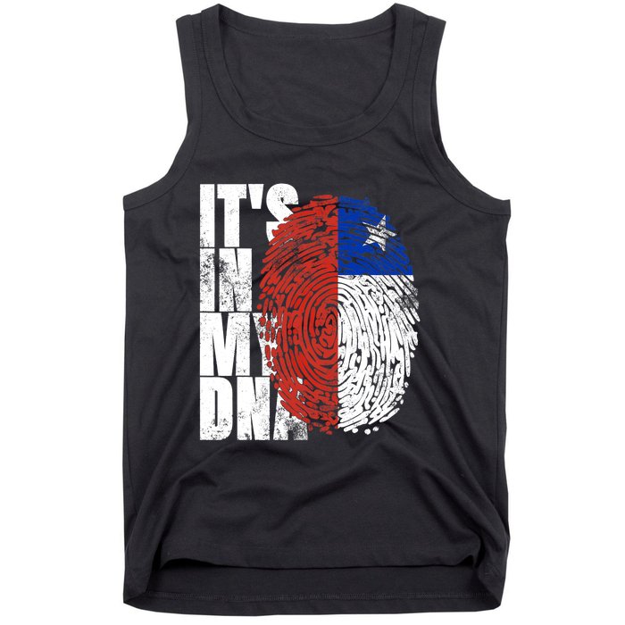 It's In My DNA Chilean Hispanic Gift Chileno Cool Chile Flag Tank Top