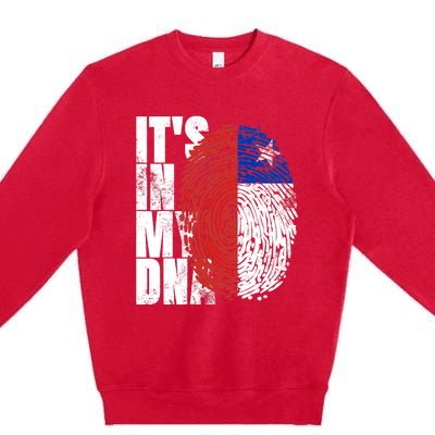 It's In My DNA Chilean Hispanic Gift Chileno Cool Chile Flag Premium Crewneck Sweatshirt