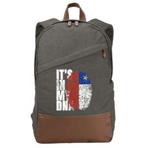 It's In My DNA Chilean Hispanic Gift Chileno Cool Chile Flag Cotton Canvas Backpack