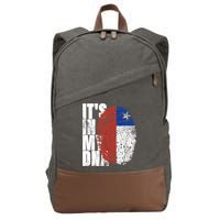 It's In My DNA Chilean Hispanic Gift Chileno Cool Chile Flag Cotton Canvas Backpack