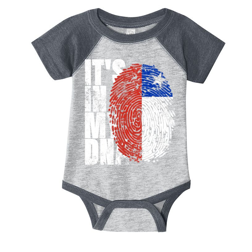 It's In My DNA Chilean Hispanic Gift Chileno Cool Chile Flag Infant Baby Jersey Bodysuit