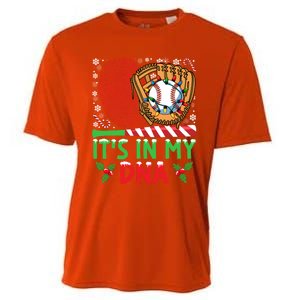 It’S In My Dna Baseball Christmas Lights Snowflakes Cute Gift Cooling Performance Crew T-Shirt