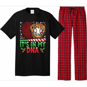 It’S In My Dna Baseball Christmas Lights Snowflakes Cute Gift Pajama Set