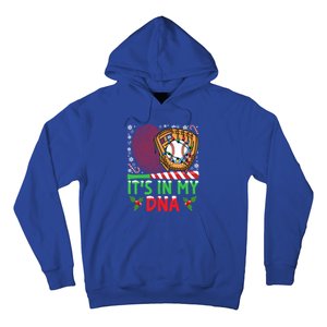 It’S In My Dna Baseball Christmas Lights Snowflakes Cute Gift Hoodie