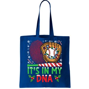 It’S In My Dna Baseball Christmas Lights Snowflakes Cute Gift Tote Bag