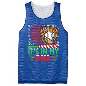 It’S In My Dna Baseball Christmas Lights Snowflakes Cute Gift Mesh Reversible Basketball Jersey Tank