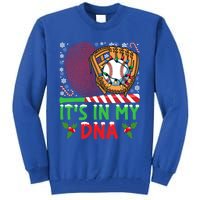 It’S In My Dna Baseball Christmas Lights Snowflakes Cute Gift Tall Sweatshirt