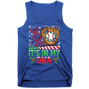 It’S In My Dna Baseball Christmas Lights Snowflakes Great Gift Tank Top