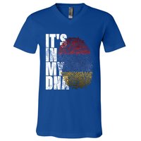 It's In My Dna Arian Sign Proud Funny Gift Pride Aria Flag Gift V-Neck T-Shirt