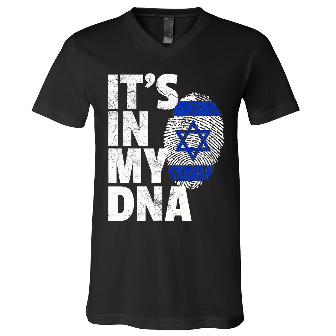 It's In My Dna Israeli Israel Flag National Pride Roots Gift V-Neck T-Shirt