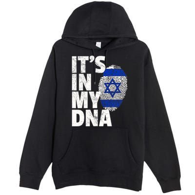 It's In My Dna Israeli Israel Flag National Pride Roots Gift Premium Pullover Hoodie