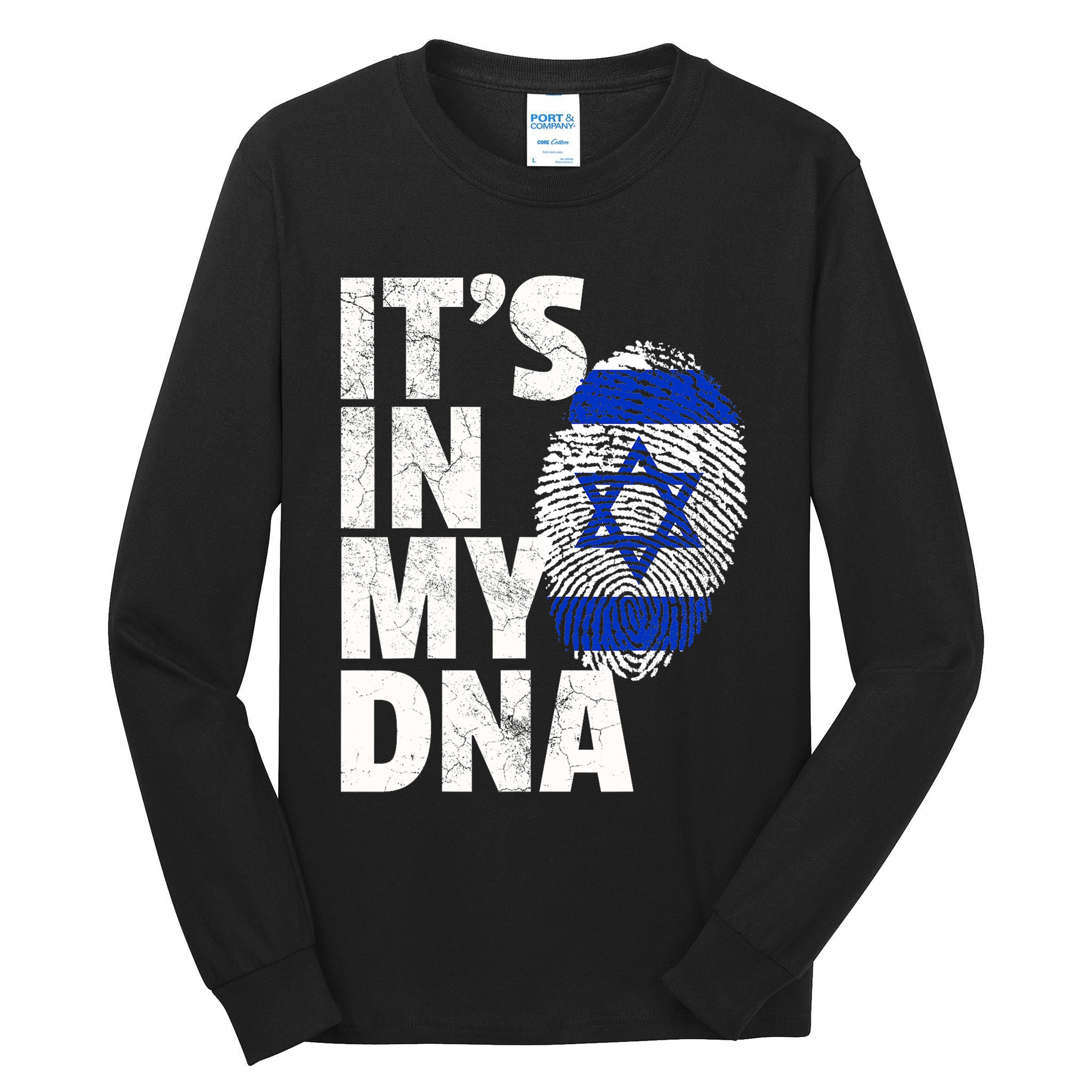 It's In My Dna Israeli Israel Flag National Pride Roots Gift Tall Long Sleeve T-Shirt