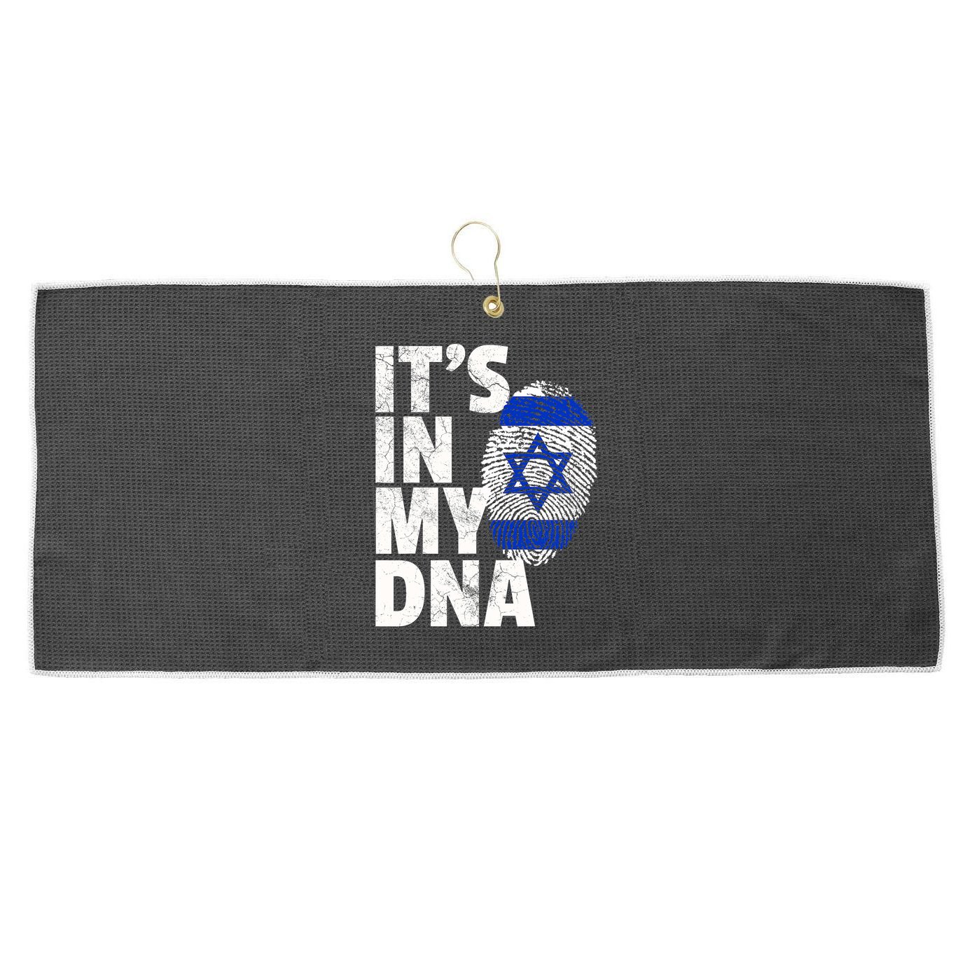 It's In My Dna Israeli Israel Flag National Pride Roots Gift Large Microfiber Waffle Golf Towel
