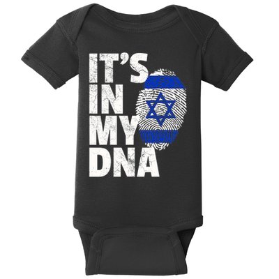 It's In My Dna Israeli Israel Flag National Pride Roots Gift Baby Bodysuit