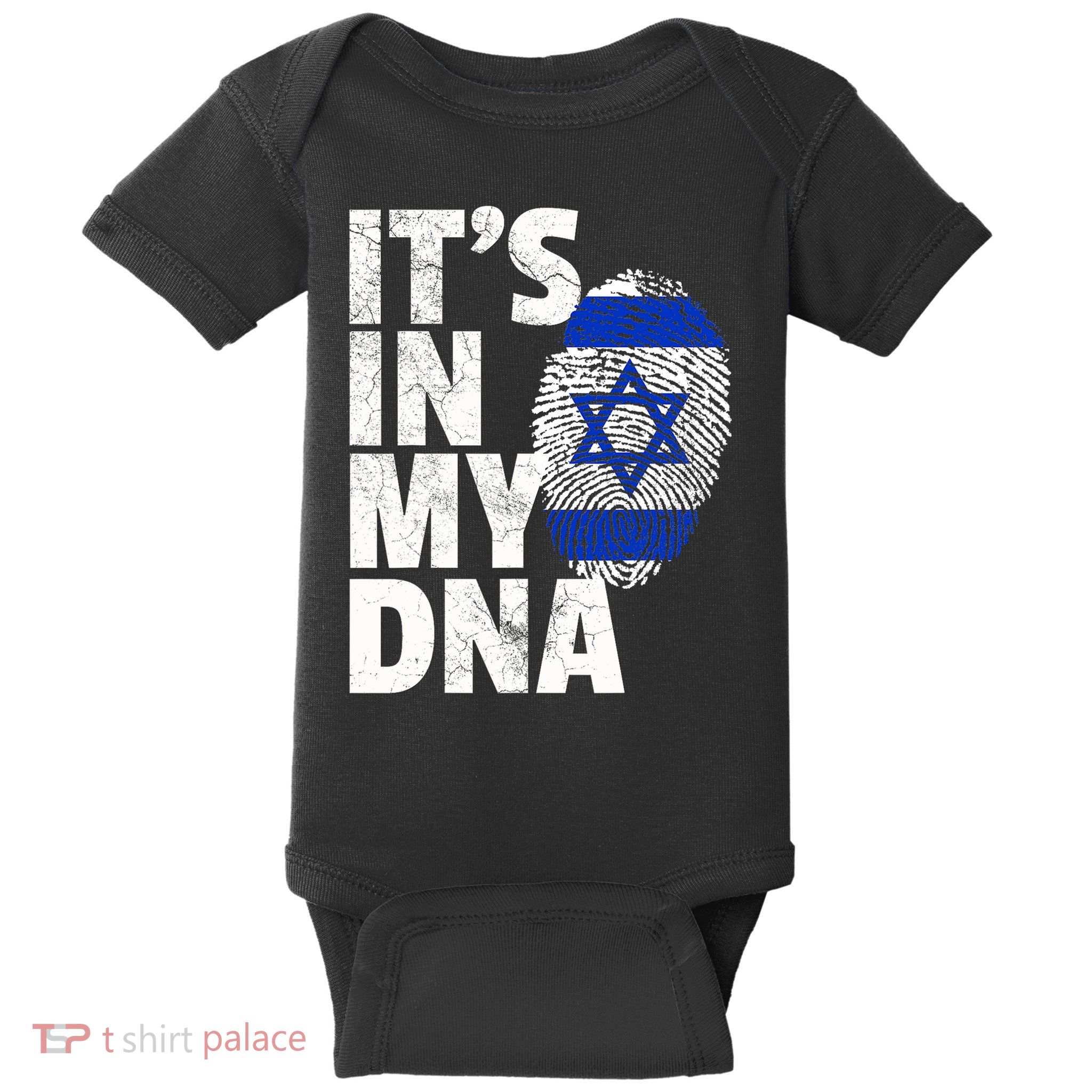 It's In My Dna Israeli Israel Flag National Pride Roots Gift Baby Bodysuit