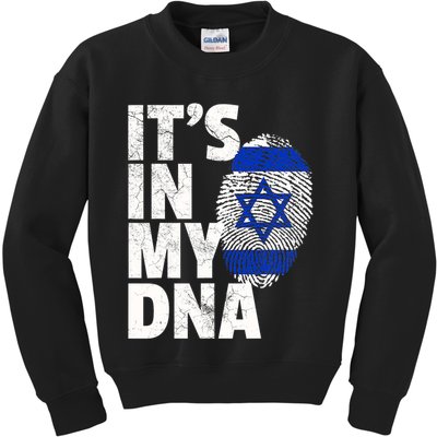 It's In My Dna Israeli Israel Flag National Pride Roots Gift Kids Sweatshirt