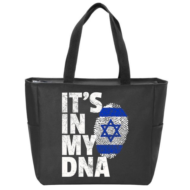 It's In My Dna Israeli Israel Flag National Pride Roots Gift Zip Tote Bag