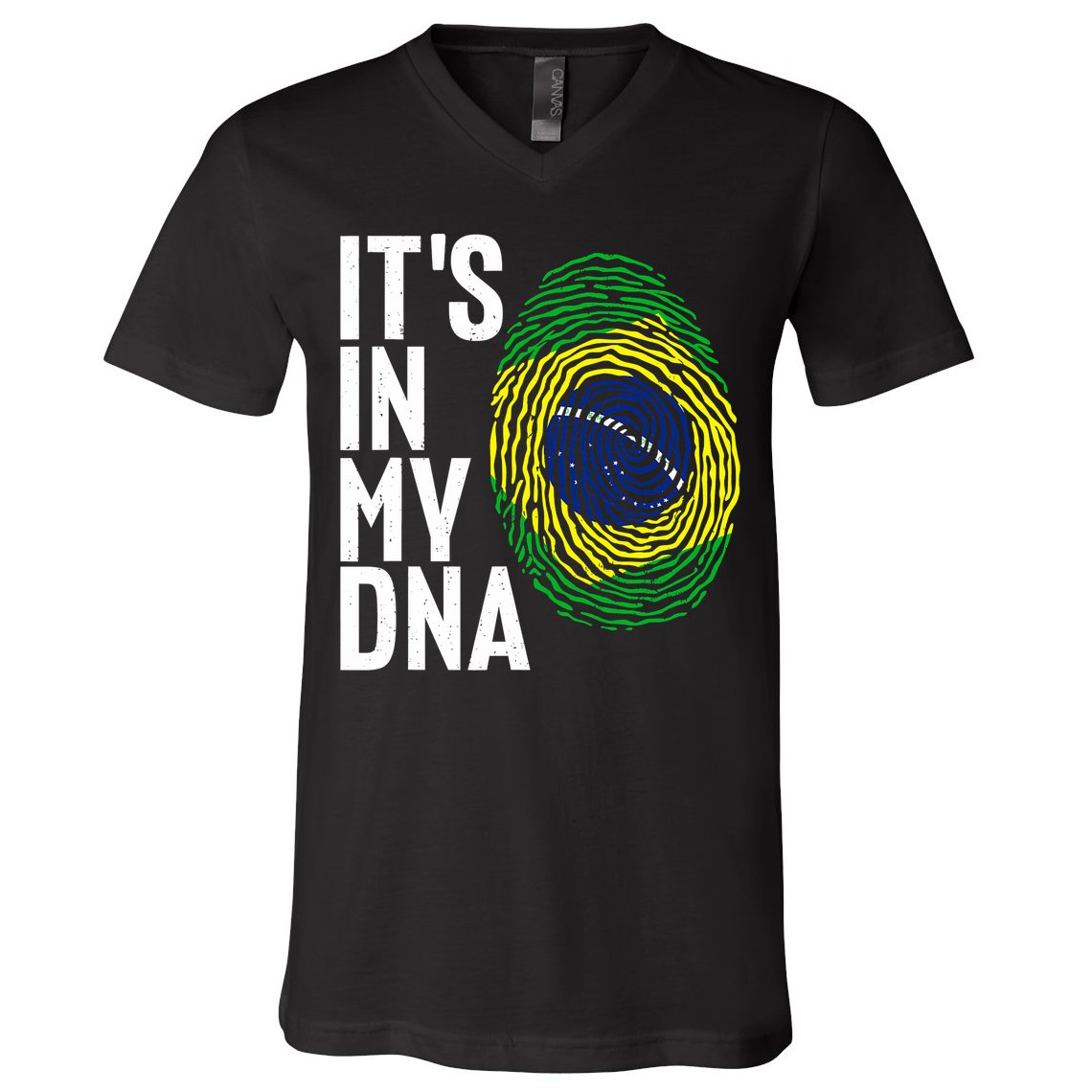 It's In My DNA Brazil Flag Jersey Brazil National Pride V-Neck T-Shirt