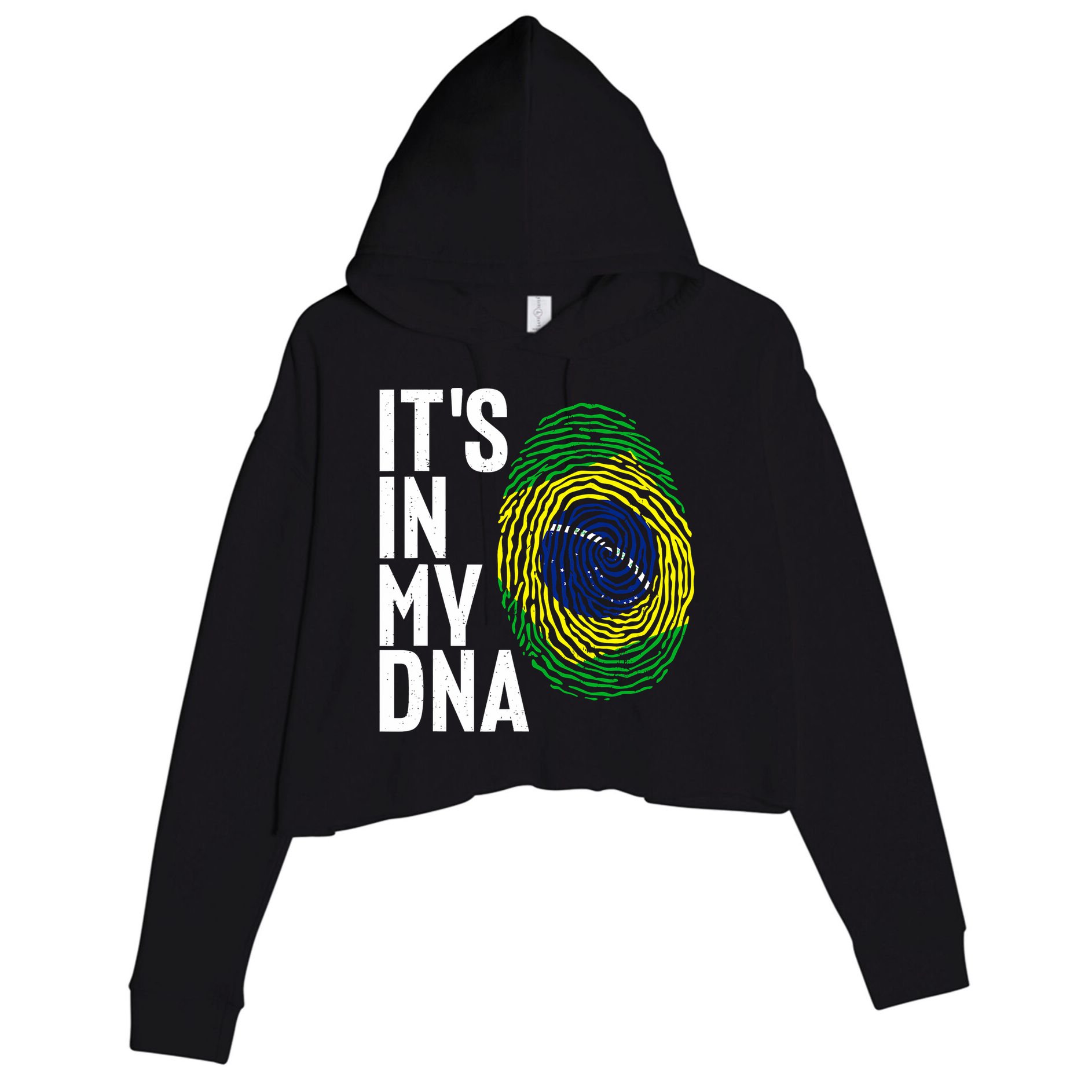 It's In My DNA Brazil Flag Jersey Brazil National Pride Crop Fleece Hoodie