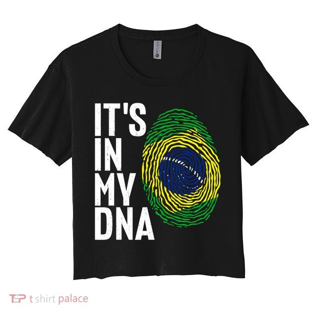 It's In My DNA Brazil Flag Jersey Brazil National Pride Crop Top