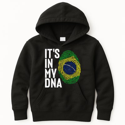 It's In My DNA Brazil Flag Jersey Brazil National Pride Kids Hoodie