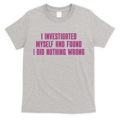 I Investigated Myself And Found I Did Nothing Wrong T-Shirt