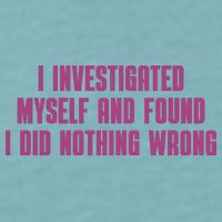 I Investigated Myself And Found I Did Nothing Wrong Sueded Cloud Jersey T-Shirt