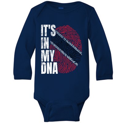 It's In My DNA Trinidad And Tobago Flag Proud Boy Girl Gift Baby Long Sleeve Bodysuit