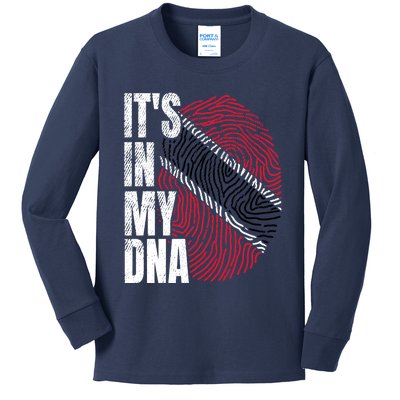 It's In My DNA Trinidad And Tobago Flag Proud Boy Girl Gift Kids Long Sleeve Shirt