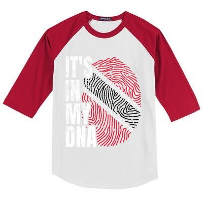 It's In My DNA Trinidad And Tobago Flag Proud Boy Girl Gift Kids Colorblock Raglan Jersey