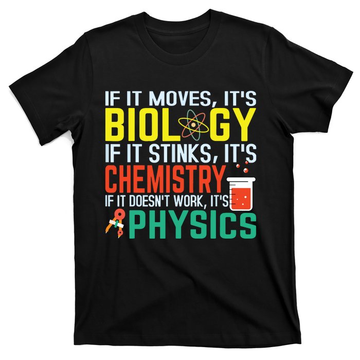 If It Moves Its Biology Stinks Chemistry Funny T-Shirt