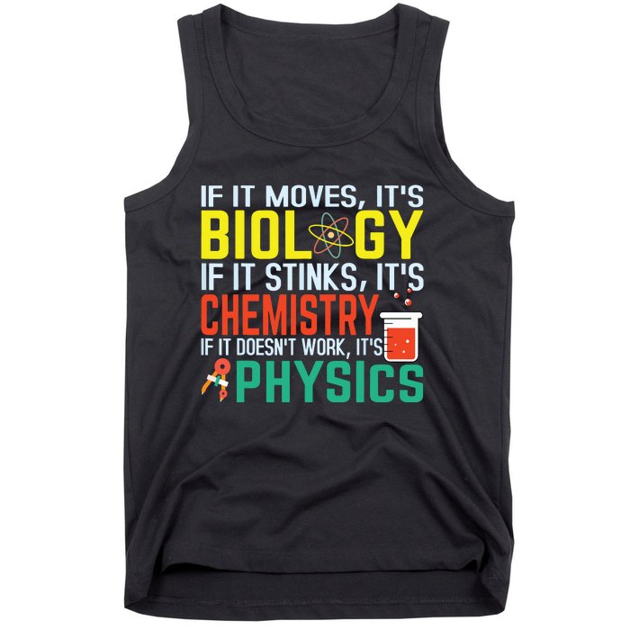 If It Moves Its Biology Stinks Chemistry Funny Tank Top