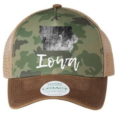 Iowa IA Map Grunge Vintage Graphic Home State Legacy Tie Dye Trucker Hat