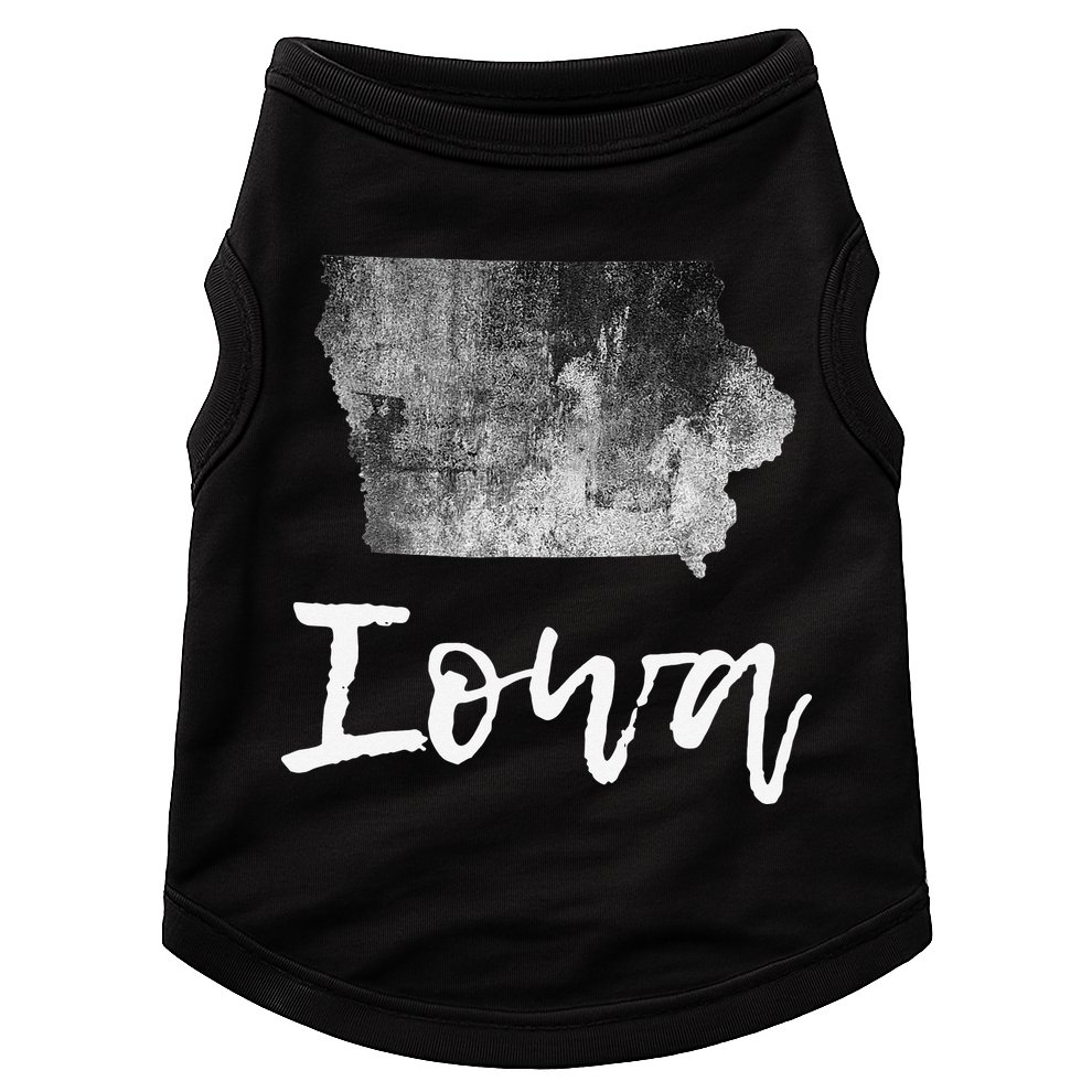Iowa IA Map Grunge Vintage Graphic Home State Doggie Tank