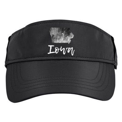 Iowa IA Map Grunge Vintage Graphic Home State Adult Drive Performance Visor
