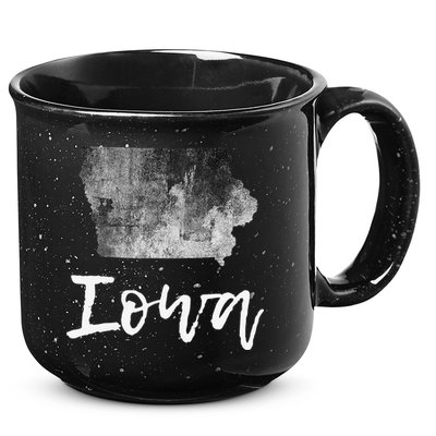 Iowa IA Map Grunge Vintage Graphic Home State 15oz Campfire Ceramic Mug