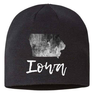 Iowa IA Map Grunge Vintage Graphic Home State Sustainable Beanie