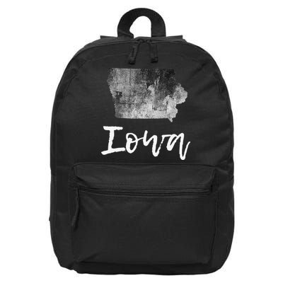 Iowa IA Map Grunge Vintage Graphic Home State 16 in Basic Backpack