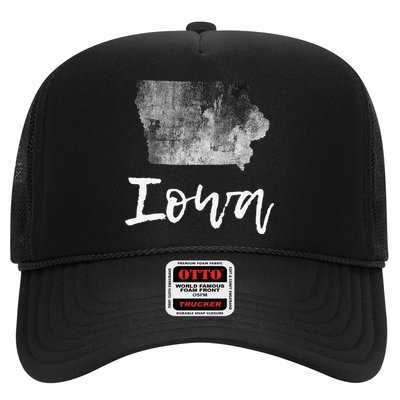 Iowa IA Map Grunge Vintage Graphic Home State Trucker Hat