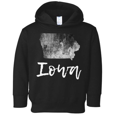 Iowa IA Map Grunge Vintage Graphic Home State Toddler Hoodie
