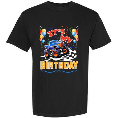 It Is My Birthday Boy Monster Truck Car Party Day Kids Cute Gift Garment-Dyed Heavyweight T-Shirt